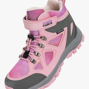 R Cord Waterproof Pink and Gray Little Girls Hiking Boots Size 11 NWT